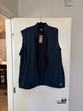 Eddie Bauer Men's Navy Zip-Up Fleece Vest